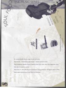 Document - MERLE HALL COLLECTION: BENDIGO PERFORMANCE OF 'SOUL FOOD FINE MUSIC SERIES 1998