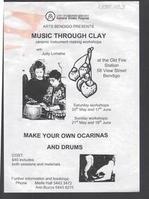 Document - MERLE HALL COLLECTION: BENDIGO PERFORMANCE OF ''MUSIC THROUGH CLAY''