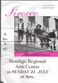 Document - MERLE HALL COLLECTION: BENDIGO PERFORMANCE OF SIROCCO 1996
