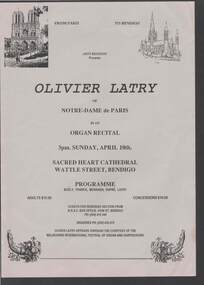 Document - MERLE HALL COLLECTION: BENDIGO PERFORMANCE OF OLIVIER LATRY 1994