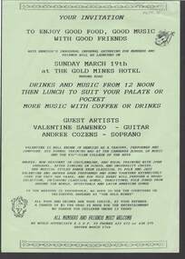 Document - MERLE HALL COLLECTION: PERFORMANCE IN BENDIGO: ''VALENTINE SAWENKO AND ANDREE COZENS ''