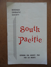 Document - FAVALORO COLLECTION: BENDIGO OPERATIC SOCIETY PROGRAMME, 1962