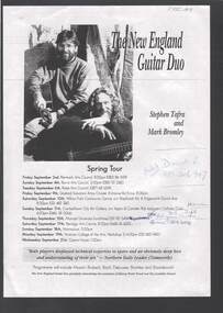 Document - MERLE HALL COLLECTION: PERFORMANCE IN BENDIGO: ''THE NEW ENGLAND GUITAR DUO''
