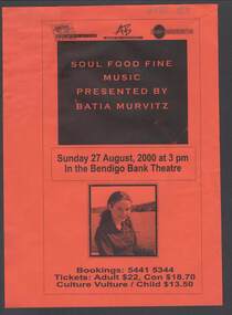 Document - MERLE HALL COLLECTION: BENDIGO PERFORMANCE OF BATIA MURVITZ