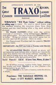 Document - LYDIA CHANCELLOR COLLECTION: 'TRAXO' CLEANING LABEL