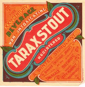 Document - LYDIA CHANCELLOR COLLECTION: 'TARAXSTOUT ' BOTTLE LABEL