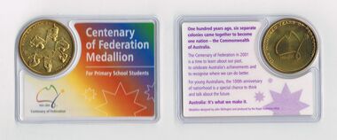 Medal - GOLDEN SQUARE P.S. LAUREL ST. 1189 COLLECTION: CENTENARY OF FEDERATION MEDALLION