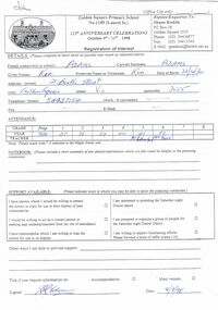 Document - GOLDEN SQUARE P.S. LAUREL ST. 1189 COLLECTION: 125 ANNIVERSARY CELEBRATIONS ATTENDANCE FORMS