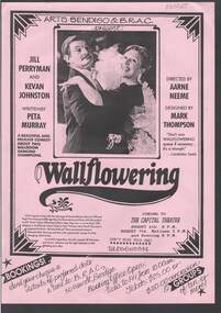 Document - MERLE HALL COLLECTION: BENDIGO PERFORMANCE OF ''WALLFLOWERING'' (JILL PERRYMAN & KEVAN JOHNSTON)