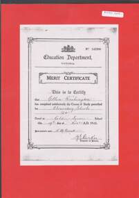 Document - GOLDEN SQUARE P.S. LAUREL ST. 1189 COLLECTION: CERTIFICATE, 19th November, 1926