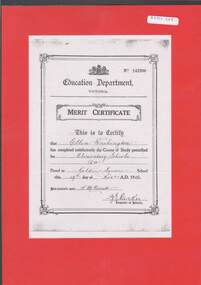 Document - GOLDEN SQUARE P.S. LAUREL ST. 1189 COLLECTION: CERTIFICATE, 19th November, 1926