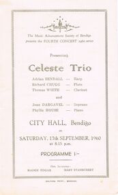 Document - MUSIC SOCIETY OF BENDIGO PRESENTS CELESTE TRIO