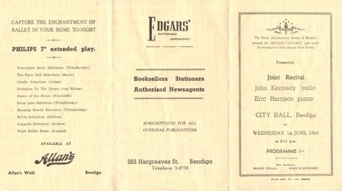 Document - MUSIC ADVANCEMENT SOCIETY OF BENDIGO PRESENT JOHN KENNEDY & ERIC HARRISON