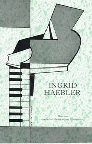 Document - PROGRAMME OF CONCERT BY INGRID HAEBLER