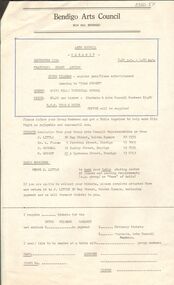 Document - MERLE HALL COLLECTION: BENDIGO ARTS COUNCIL: CABARET DETAILS