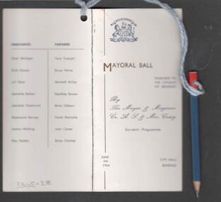 Document - JOHN JONES COLLECTION: MAYORAL BALL DANCE CARDS, June 4th, 1964