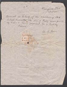 Document - JOHN JONES COLLECTION: RECEIPT FOR PIANO, 5th July 1920