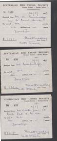 Document - JOHN JONES COLLECTION: AUSTRALIAN RED CROSS SOCIETY DONATION RECEIPTS