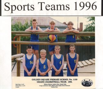 Photograph - GOLDEN SQUARE LAUREL STREET P.S. COLLECTION: PHOTOGRAPH - GRADE 6 BASKETBALL TEAM 1996
