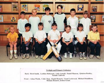 Photograph - GOLDEN SQUARE LAUREL STREET P.S. COLLECTION: PHOTOGRAPH - TWILIGHT AND PRIMARY CRICKETERS 1993