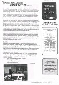 Document - MERLE HALL COLLECTION: BENDIGO ARTS ALLIANCE NEWSLETTERS