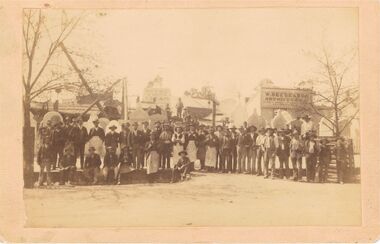 Photograph - RANDALL COLLECTION: BLACK AND WHITE PHOTO OF MONUMENTAL MASON AND OFFICE OF W. BEEBE & SON OFFICE