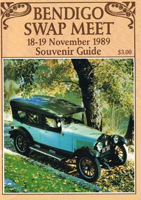 Book - JOAN O'SHEA COLLECTION: 1989 BENDIGO SWAP MEET SOUVENIR GUIDE, 18 - 19th November 1989