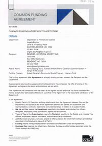 Document - ANZAC COLLECTION:  FUNDING AGREEMENT FOR CD PRODUCTION, 24th January, 2015