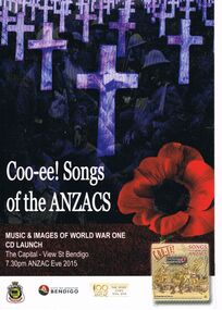 Document - ANZAC COLLECTION:  CD 'COO-EE! SONGS OF THE ANZACS', 2015