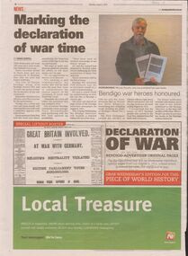 Newspaper - ANZAC COLLECTION:  MURRRAY POUSTIE BOOK 'THE FIRST CONTINGENT', 2nd August 2014