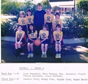 Photograph - GOLDEN SQUARE LAUREL STREET P.S. COLLECTION: PHOTOGRAPH - 1987 NETBALL - GRADE 5