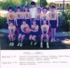 Photograph - GOLDEN SQUARE LAUREL STREET P.S. COLLECTION: PHOTOGRAPH - 1987 NETBALL - GRADE 6