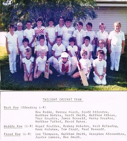 Photograph - GOLDEN SQUARE LAUREL STREET P.S. COLLECTION: PHOTOGRAPH 1987 TWILIGHT CRICKET TEAM