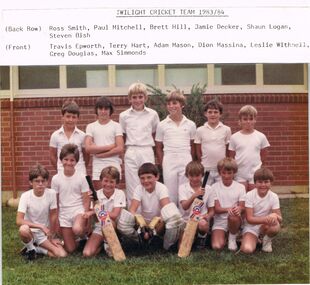 Photograph - GOLDEN SQUARE LAUREL STREET P.S. COLLECTION: PHOTOGRAPH TWILIGHT CRICKET TEAM 1983/84