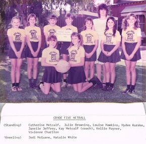 Photograph - GOLDEN SQUARE LAUREL STREET P.S. COLLECTION: PHOTOGRAPH GRADE FIVE NETBALL TEAM 1984