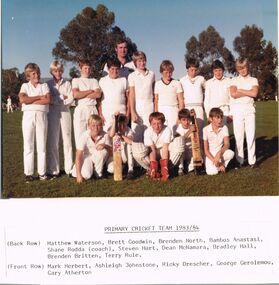 Photograph - GOLDEN SQUARE LAUREL STREET P.S. COLLECTION: PHOTOGRAPH - 1983/84 CRICKET TEAM