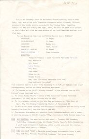 Document - MERLE HALL COLLECTION: ARTS BENDIGO AGM: NOTICE OF MTG, PRESIDENT'S REPORTS, MINUTES OF MTG