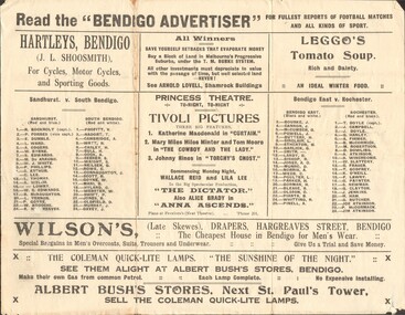 Newspaper - RANDALL COLLECTION: THE BENDIGO ADVERTISER FOR FULLEST REPORTS OF FOOTBALL MATCHES, 1923