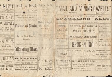 Newspaper - RANDALL COLLECTION: BENDIGO ''MAIL AND MINING GAZETTE'', EVERY AFTERNOON