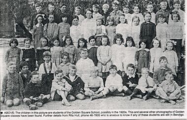 Photograph - GOLDEN SQUARE PRIMARY SCHOOL COLLECTION: SCHOOL PHOTO 1920'