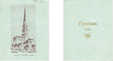 Document - RANDALL COLLECTION: DESIGN FOR ALL SAINT'S CATHEDRAL, BENDIGO,CHRISTMAS 1934, 1934