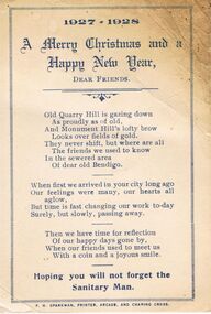 Document - RANDALL COLLECTION: A MERRY CHRISTMAS AND A HAPPY NEW YEAR. 1927-1928, 1927- 1928
