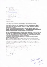 Document - GOLDEN SQUARE LAUREL STREET P.S. COLLECTION:  LETTER RE RUPERT WILLIAM CARTER