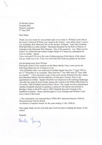 Document - GOLDEN SQUARE LAUREL STREET P.S. COLLECTION: LETTER FROM NOELLE YOUNG RE MEYER FAMILY
