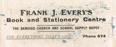 Document - RANDALL COLLECTION: FRANK J. EVERY'S BOOK AND STATIONERY CENTRE