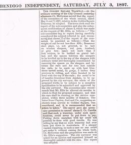 Newspaper - RANDALL COLLECTION: THE GOLDEN SQUARE TRAMWAY, 3 July 1897
