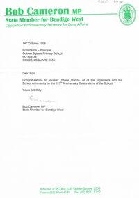 Document - GOLDEN SQUARE LAUREL STREET P.S. COLLECTION: LETTER FROM BOB CAMERON