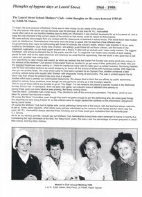 Document - GOLDEN SQUARE LAUREL STREET P.S. COLLECTION: MOTHERS' CLUB REFLECTIONS 55 - 69