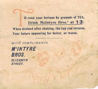 Document - RANDALL COLLECTION:  MCINTYRE BROS, MELBOURNE