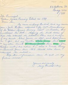 Document - GOLDEN SQUARE LAUREL STREET P.S. COLLECTION: LETTER MARY KENTISH